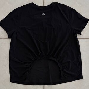 lululemon athletica Black Short Sleeve Gathered-Back Tee